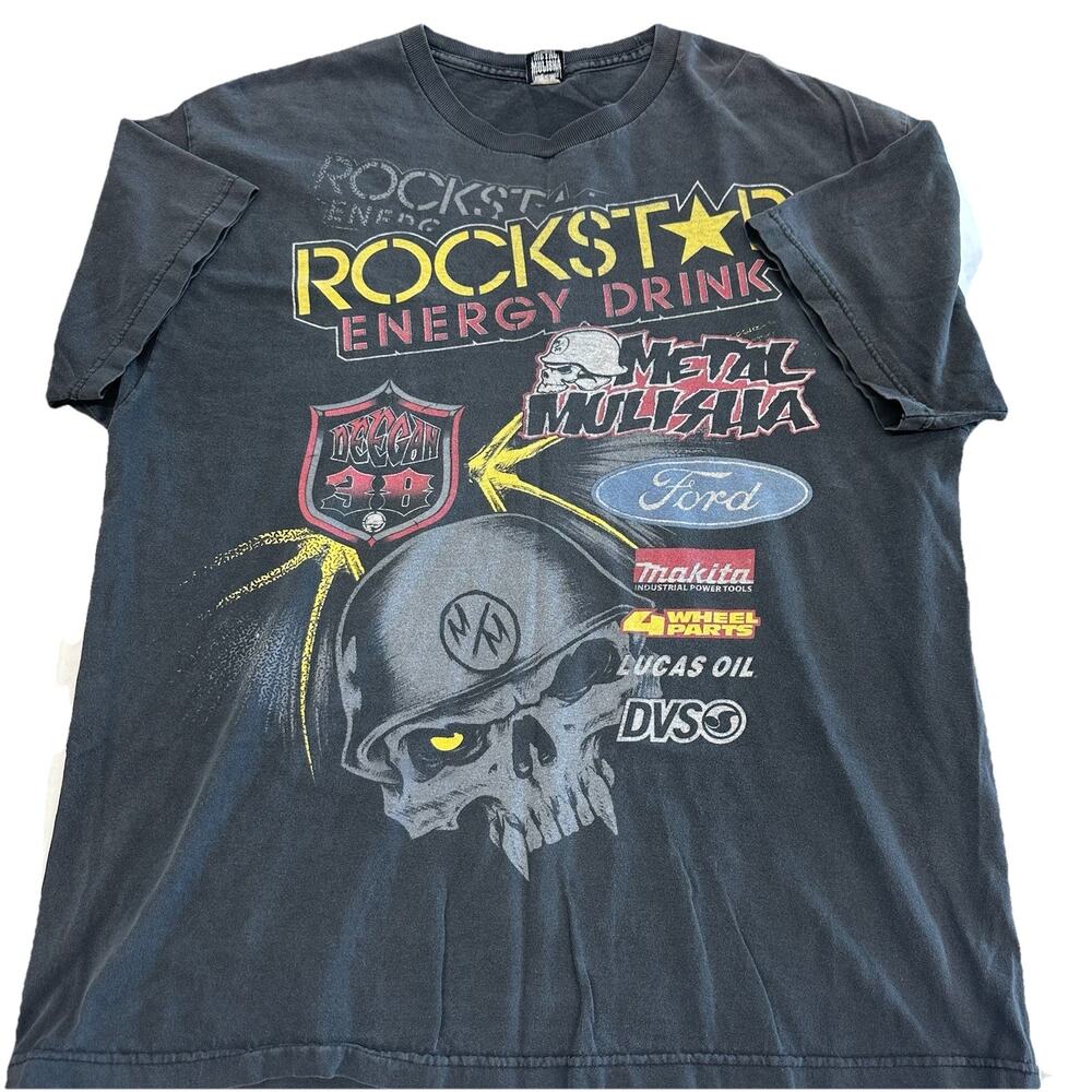 Vintage Y2K Metal Mulisha Rockstar Energy Men’s XL Grunge Moto Streewear Black